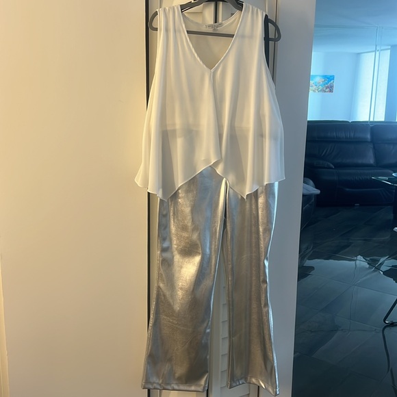 NWT Wild Fable Silver Metallic flare Jeans - Picture 10 of 14